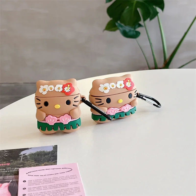 Hello Kitty for Airpods Pro 2 Case,Black Hula for Airpods 3 Case,Soft Silicone Earphone Anime Cover for Airpods Pro Case